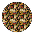 Koi Carp And Lotus Pattern Print Round Floor Mat