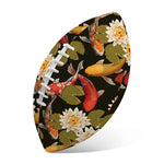 Koi Carp And Lotus Pattern Print Rugby Ball