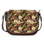 Koi Carp And Lotus Pattern Print Saddle Bag