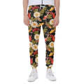 Koi Carp And Lotus Pattern Print Joggers
