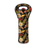 Koi Carp And Lotus Pattern Print Single Neoprene Wine Tote