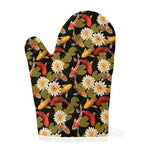Koi Carp And Lotus Pattern Print Single Oven Mitt