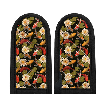 Koi Carp And Lotus Pattern Print Skillet Handle Cover