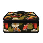 Koi Carp And Lotus Pattern Print Small Lunch Bag