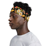 Koi Carp And Lotus Pattern Print Sports Headband