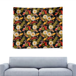 Koi Carp And Lotus Pattern Print Tapestry
