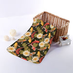 Koi Carp And Lotus Pattern Print Towel