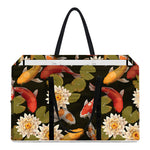 Koi Carp And Lotus Pattern Print Utility Tote Bag