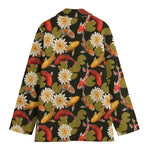 Koi Carp And Lotus Pattern Print Women's Blazer
