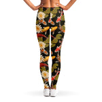 Koi Carp And Lotus Pattern Print Women's Leggings