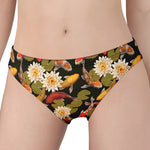 Koi Carp And Lotus Pattern Print Women's Panties