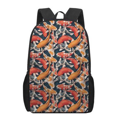 Koi Carp Pattern Print 17 Inch Backpack