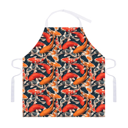 Koi Carp Pattern Print Adjustable Apron