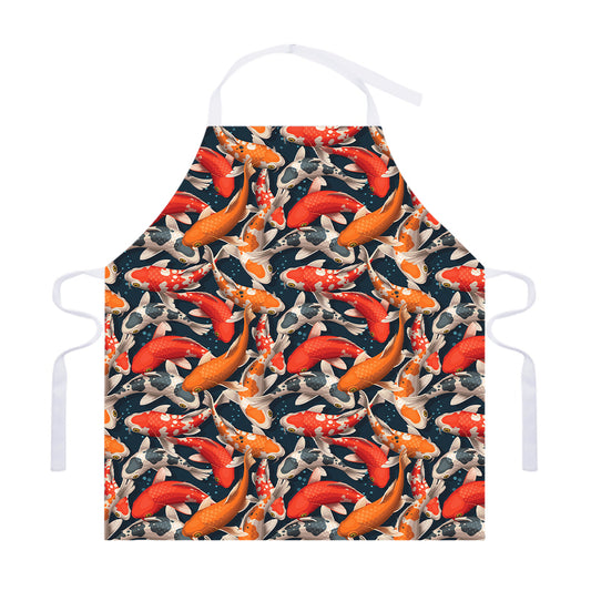 Koi Carp Pattern Print Adjustable Apron
