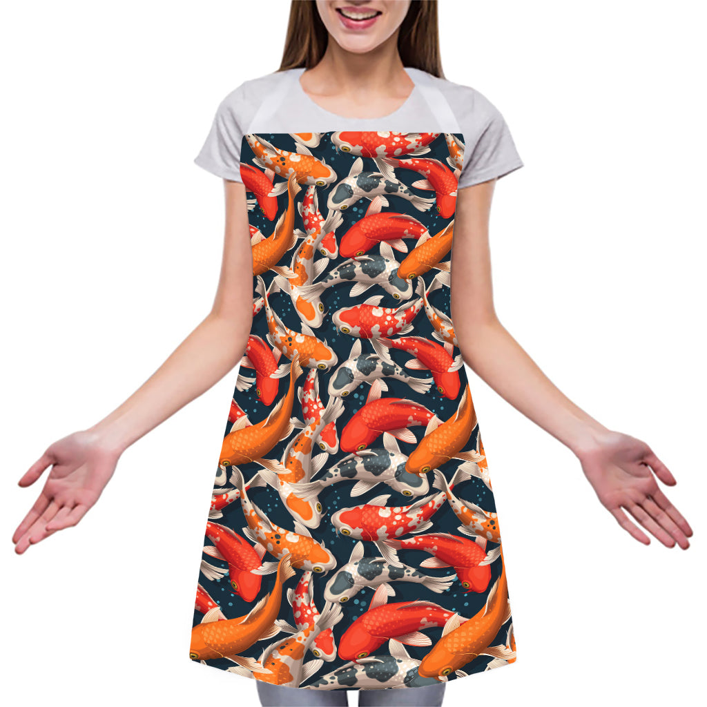 Koi Carp Pattern Print Adjustable Apron