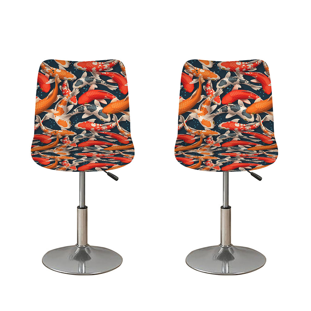 Koi Carp Pattern Print Bar Stool Covers