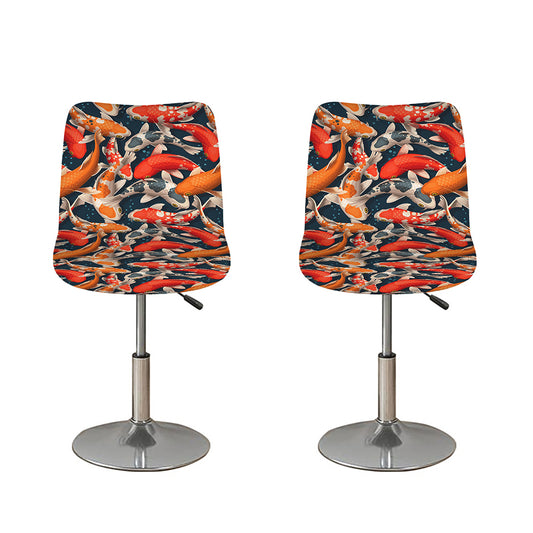 Koi Carp Pattern Print Bar Stool Covers