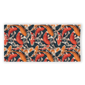 Koi Carp Pattern Print Beach Towel