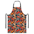 Koi Carp Pattern Print Bib Apron With Pocket