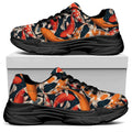 Koi Carp Pattern Print Black Chunky Shoes
