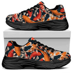 Koi Carp Pattern Print Black Chunky Shoes