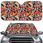 Koi Carp Pattern Print Car Windshield Sun Shade