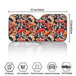 Koi Carp Pattern Print Car Windshield Sun Shade