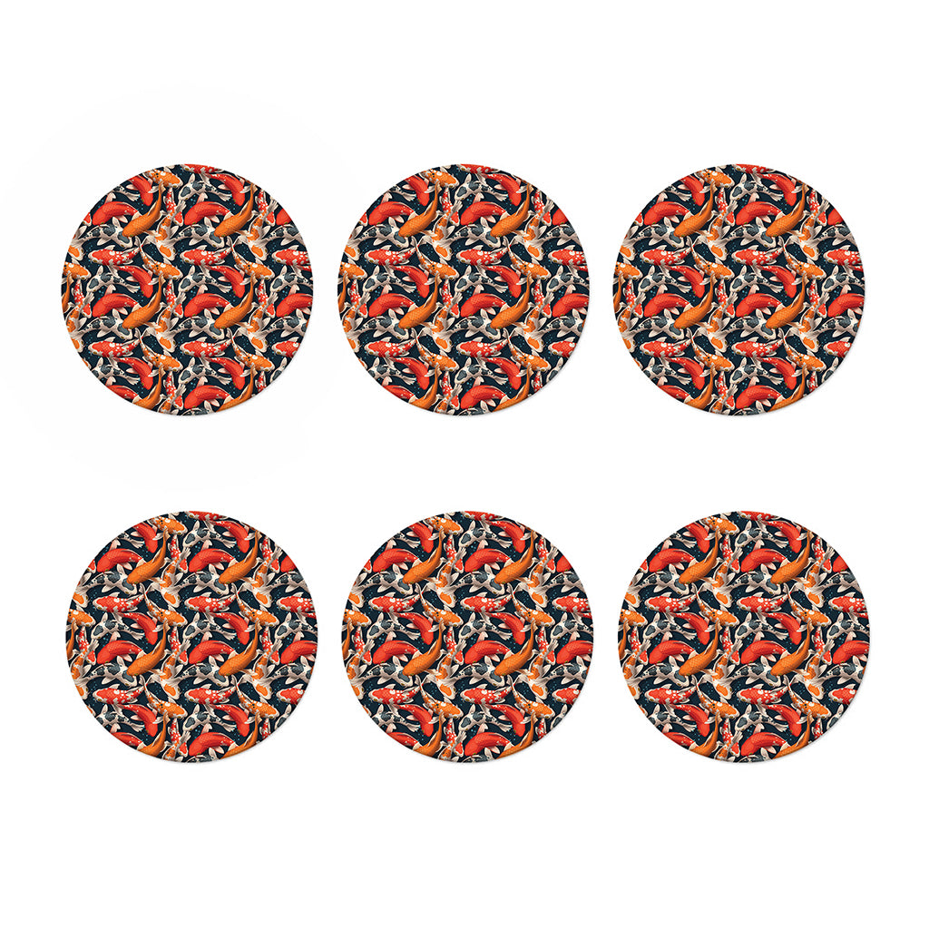 Koi Carp Pattern Print Coaster Set