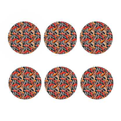 Koi Carp Pattern Print Coaster Set