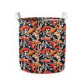 Koi Carp Pattern Print Collapsible Laundry Basket