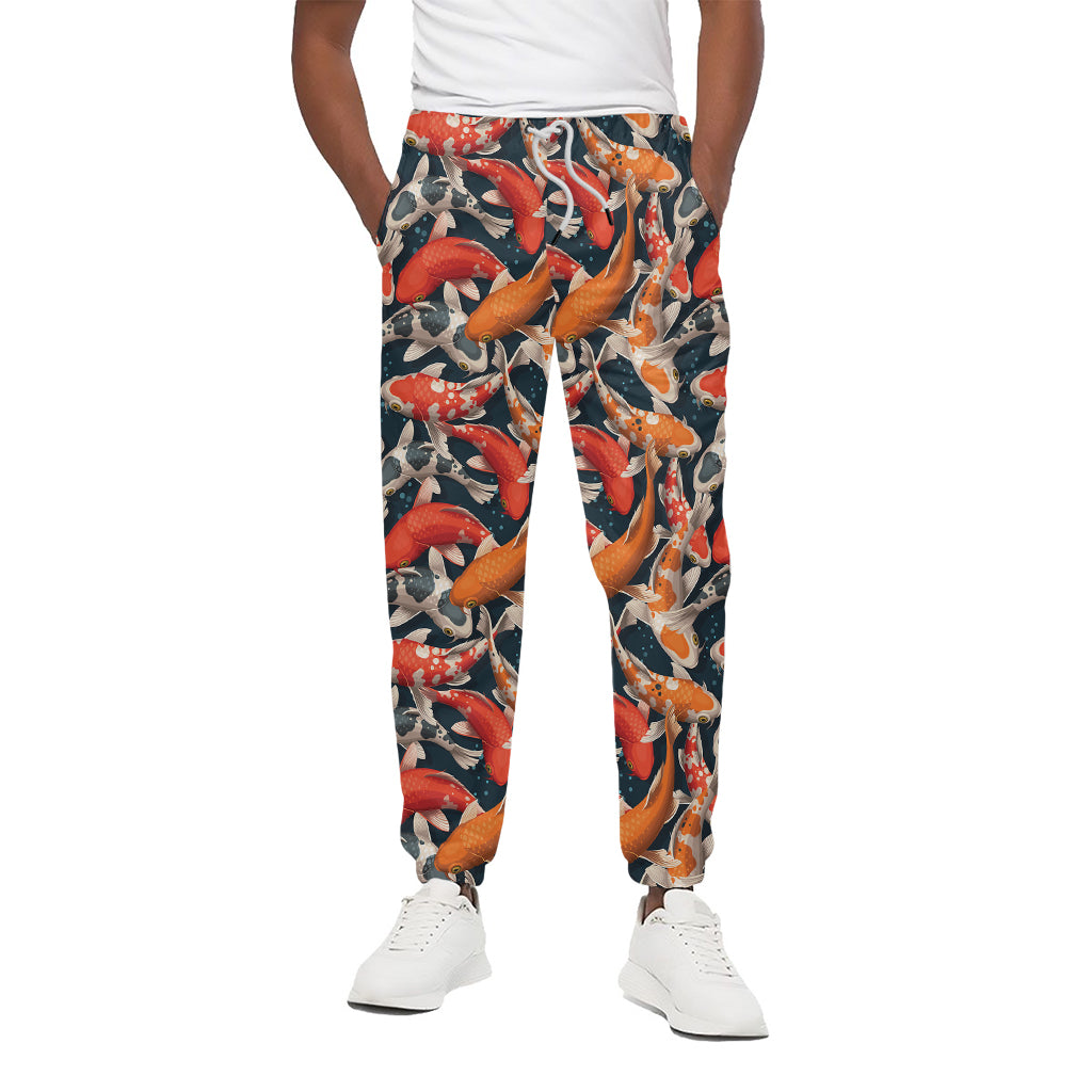Koi Carp Pattern Print Cotton Pants