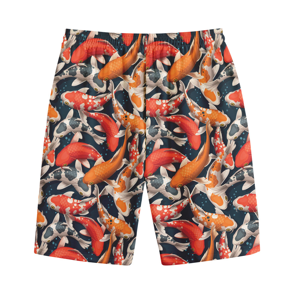 Koi Carp Pattern Print Cotton Shorts
