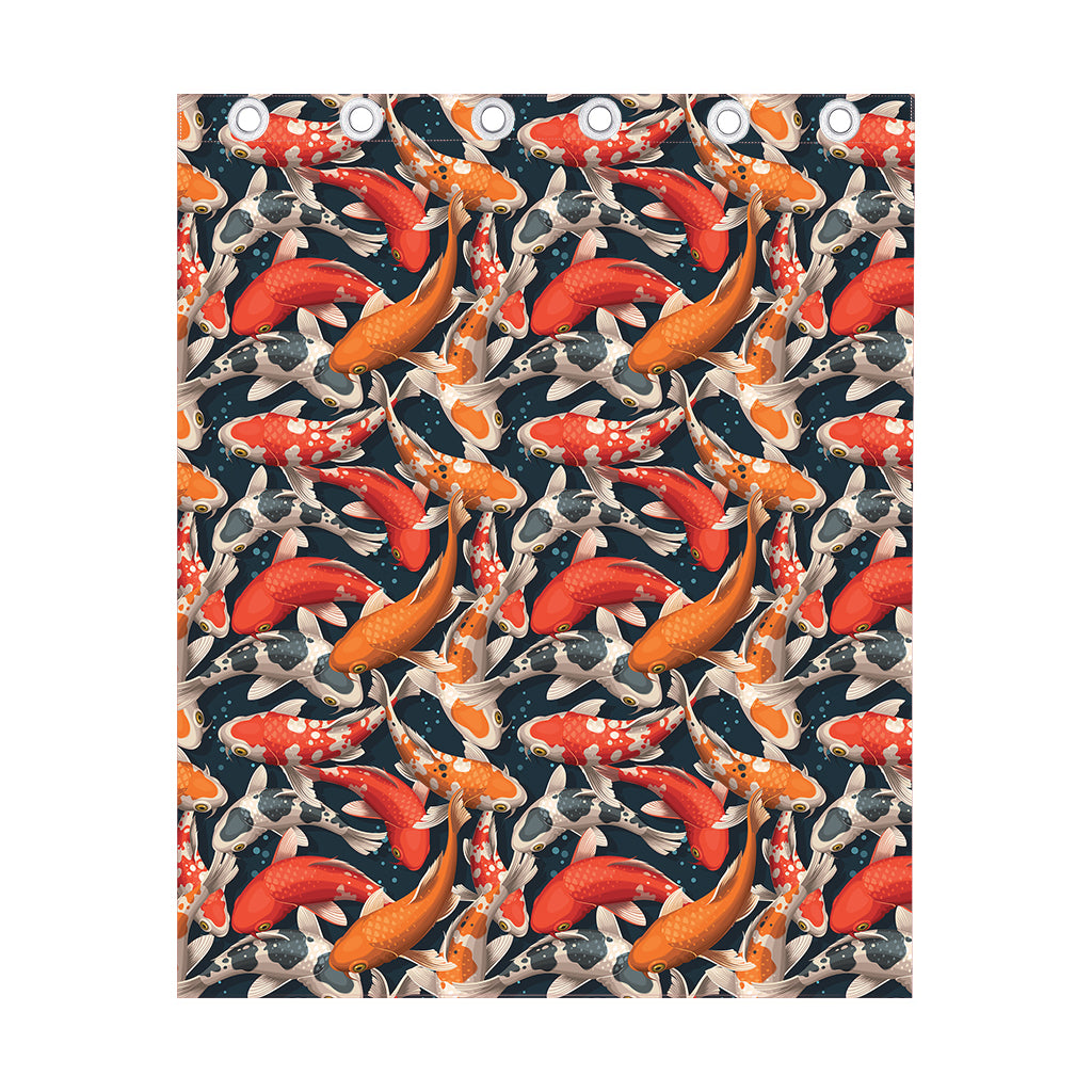 Koi Carp Pattern Print Curtain