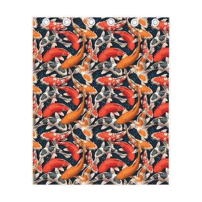 Koi Carp Pattern Print Curtain