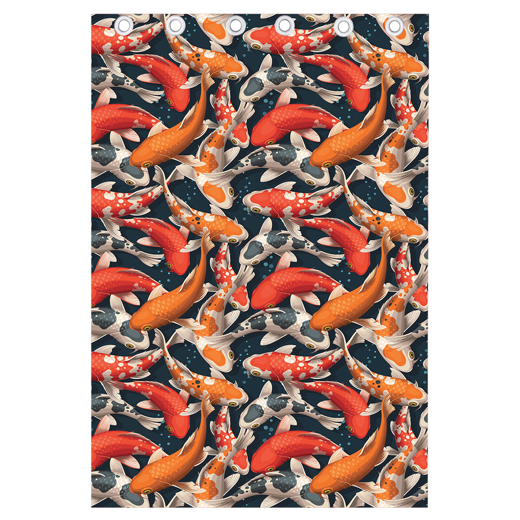 Koi Carp Pattern Print Curtain
