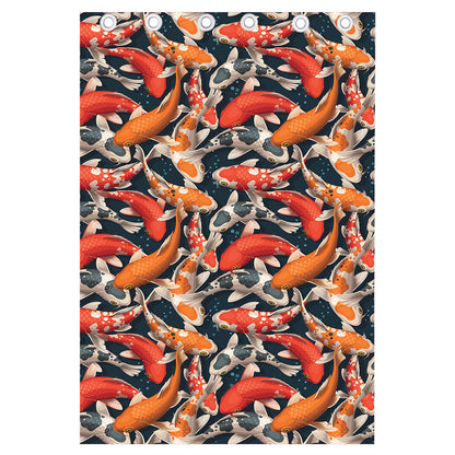 Koi Carp Pattern Print Curtain