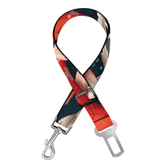 Koi Carp Pattern Print Dog Seat Belt
