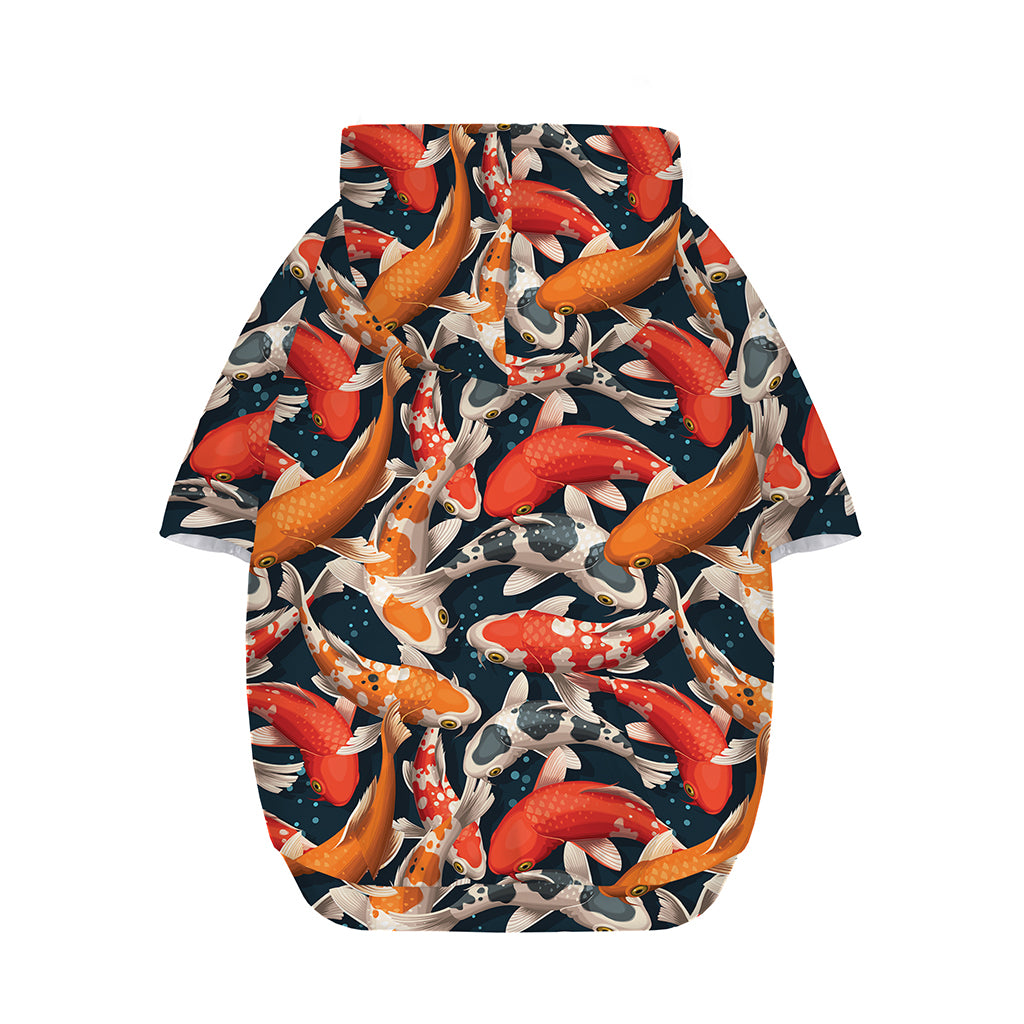 Koi Carp Pattern Print Dog Zip Up Hoodie