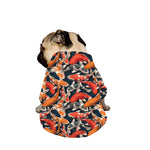 Koi Carp Pattern Print Dog Zip Up Jacket