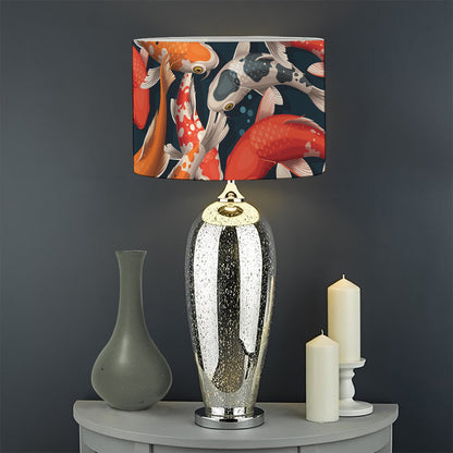 Koi Carp Pattern Print Drum Lamp Shade