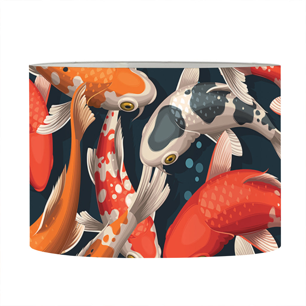 Koi Carp Pattern Print Drum Lamp Shade