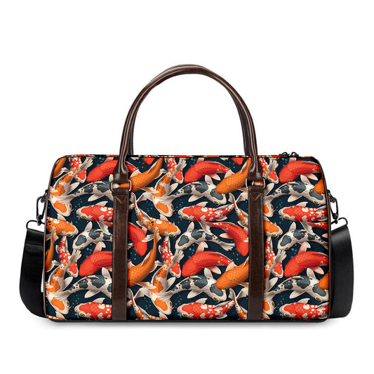Koi Carp Pattern Print Duffle Bag