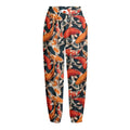 Koi Carp Pattern Print Fleece Lined Knit Pants