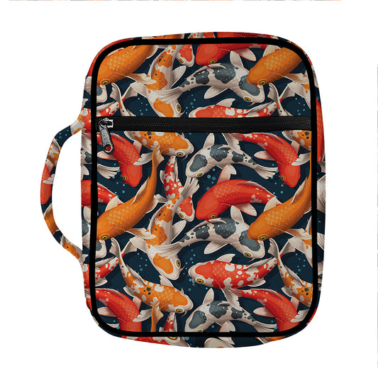 Koi Carp Pattern Print Front Pocket Bible Bag