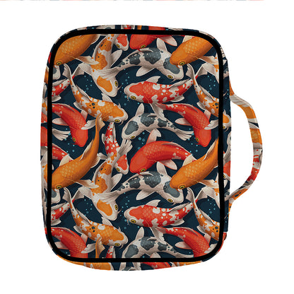 Koi Carp Pattern Print Front Pocket Bible Bag