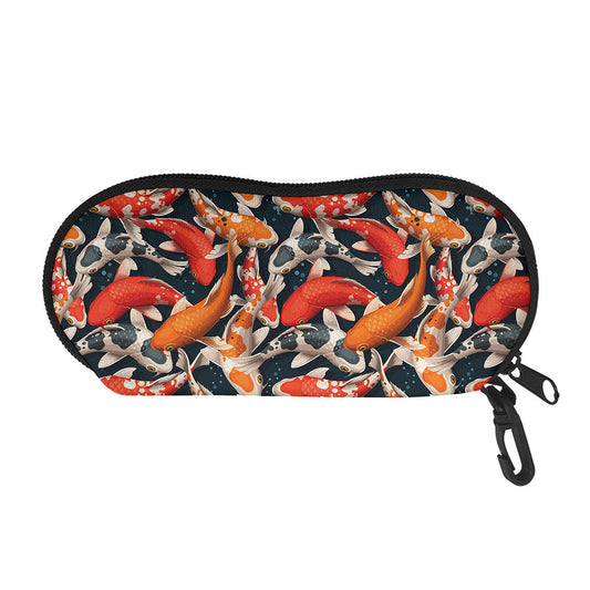 Koi Carp Pattern Print Glasses Case