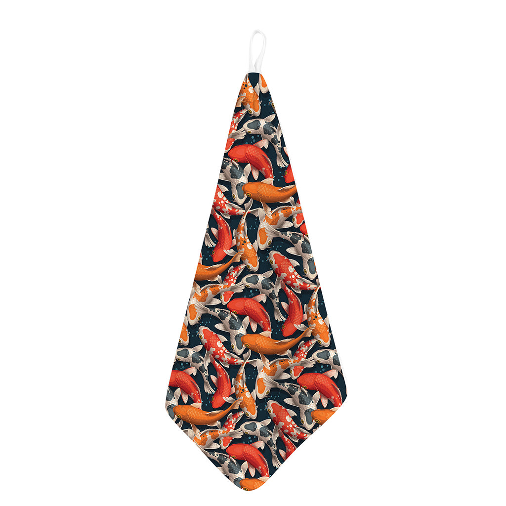 Koi Carp Pattern Print Hand Towel
