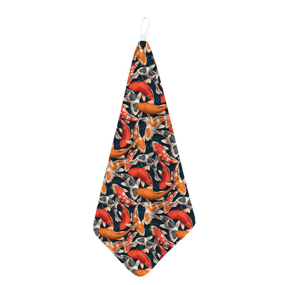 Koi Carp Pattern Print Hand Towel