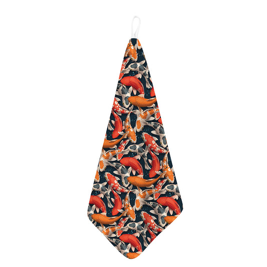 Koi Carp Pattern Print Hand Towel