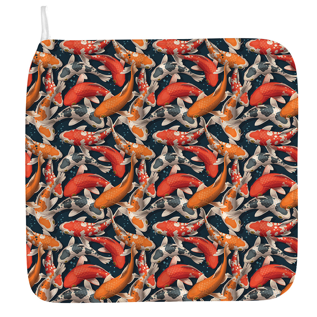 Koi Carp Pattern Print Hand Towel